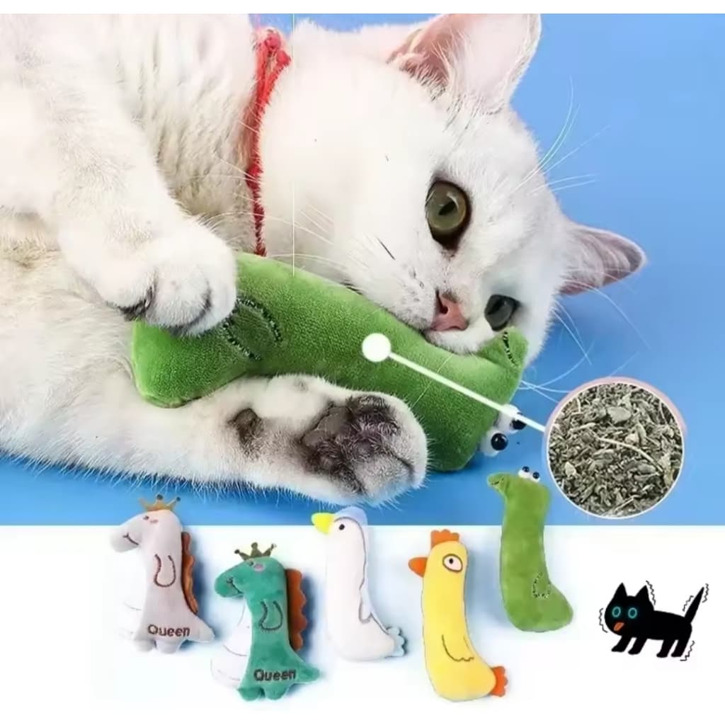 6 Brinquedos de Erva de Gato para Mastigar Pelúcia com Catnip para Gatos de Pequeno/Médio Porte