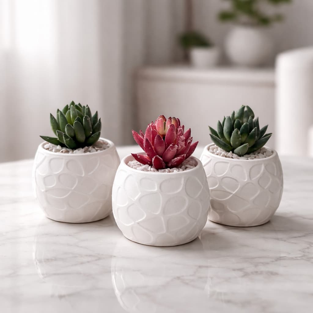 Arranjo Suculenta Vaso Gesso Decorativo Para Sala e Escritório Decoração, Lembrancinha Casamento e Aniversário