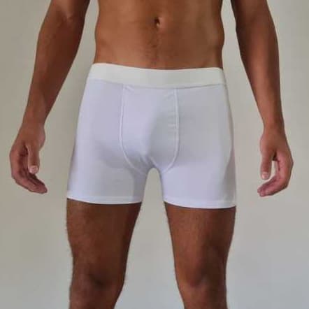 Cueca branca Box Boxer Masculina Confortável Microfibra Lisa toda Branca Elástico largo coz cos Box
