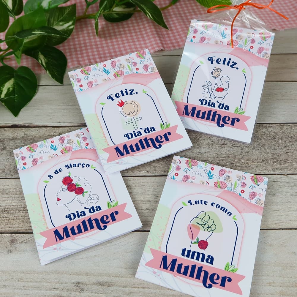 KIT 10 BLOQUINHOS DE ANOTAÇÕES DIA DA MULHER/ MIMO CLIENTES