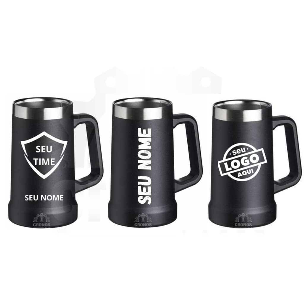 Caneca Térmica Inox 700ml Personalizada Nome Time Copo Grande com Alça Parede Dupla Bebidas Cerveja