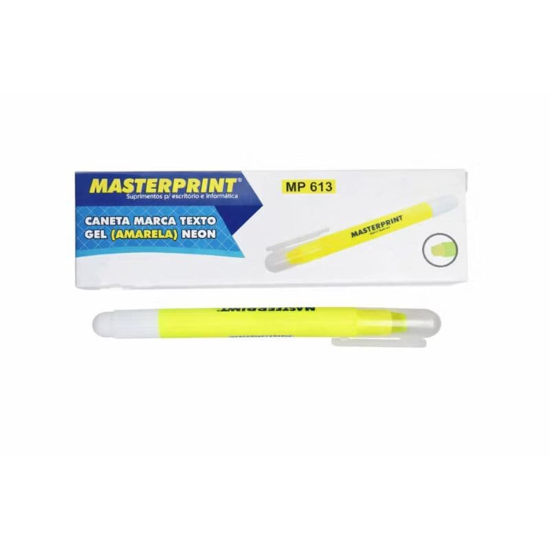 Marca Texto Gel Amarelo Neon Masterprint MP 613 – Unidade
