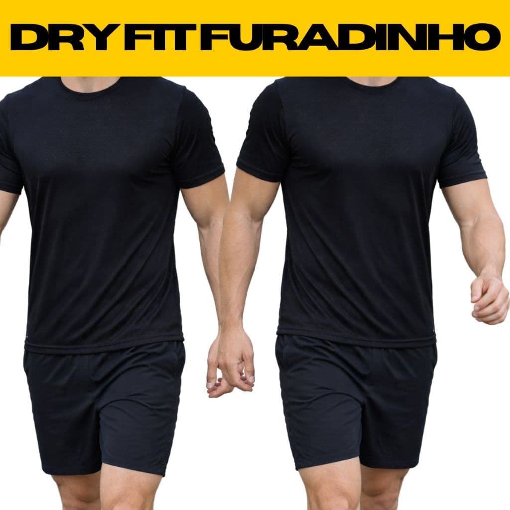 2 Camisas Masculina Dry Fit Furadinho Preta Toque Gelado Verão Academia Corrida Musculação Caminhada Treino