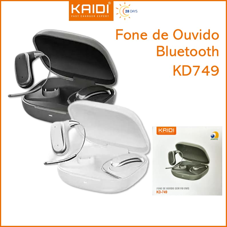 Fone de Ouvido Sem fio Bluetooth Condução de Ar OWS Kaidi KD-749