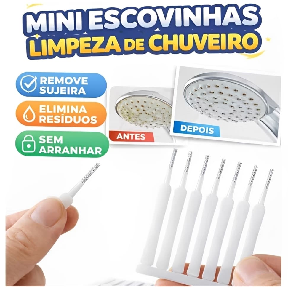 Kit 30 Escova Desentope Chuveiro Mini Limpador Celular Multifuncional