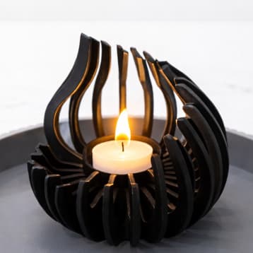 Suporte para Vela Flame Decorativo Porta Vela Moderno com Design Inspirado em Chama e Iluminação Aconchegante