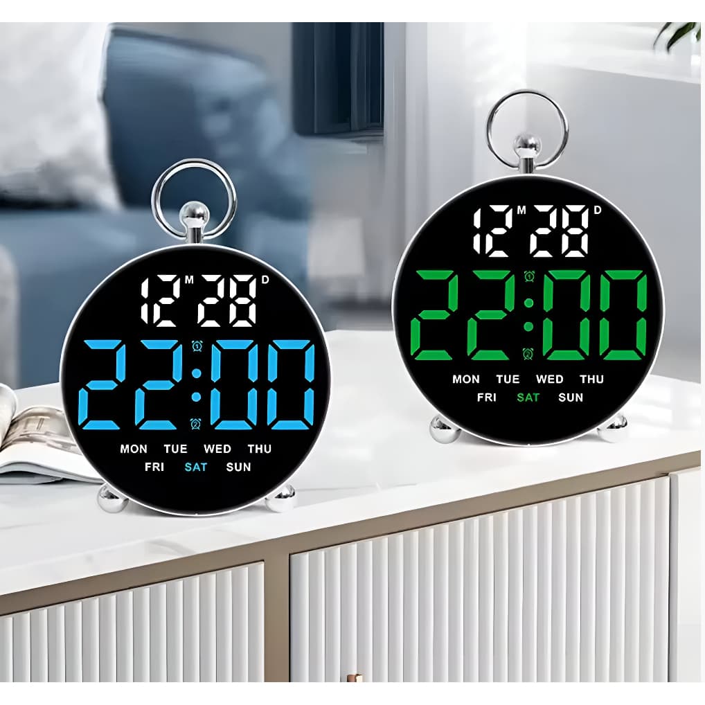 Relógio De Mesa CORES SORTIDAS Digital Led Alarmes Data Semana Casa Quarto Sala