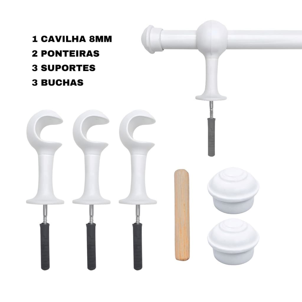 Varão Simples Madeira 1,50 metros 19mm Várias Cores
