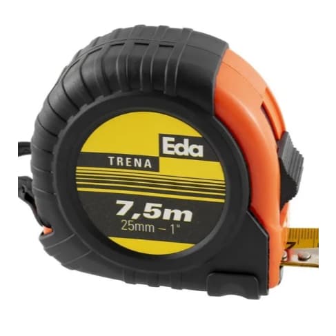Trena Profissional 7,5 Metros EDA – Fita Métrica Reforçada com Trava e Clip para Cinto