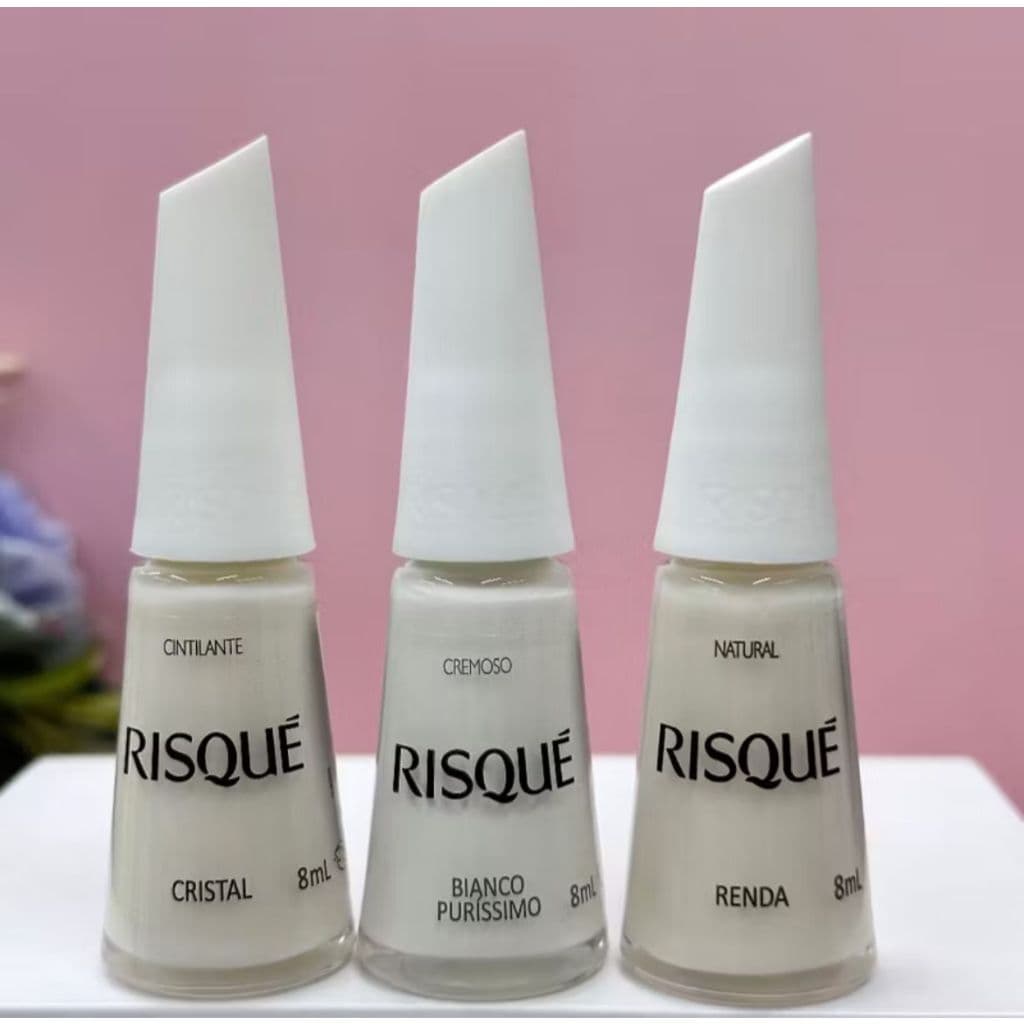 Kit Francesinha Risqué (3 cores - Bianco Puríssimo, Cristal e Renda)