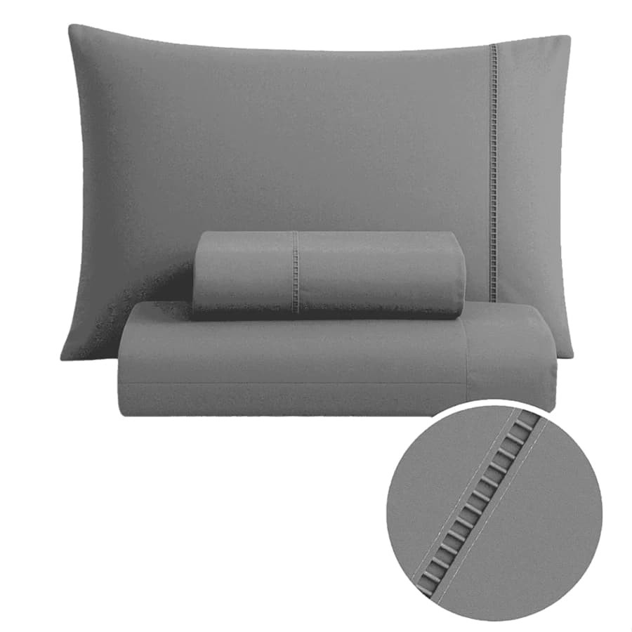 Lençol com Elástico Ponto Palito Jogo de Cama Solteiro Casal Queen Lençol + Fronha