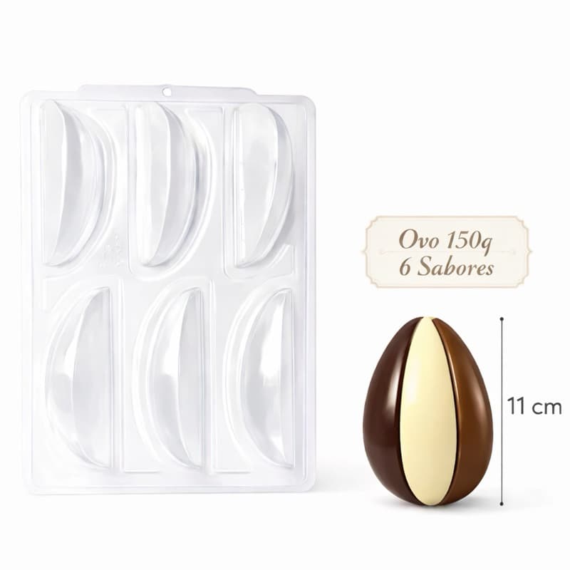 Forma para Ovo de Páscoa 150g 6 Sabores fatias diferentes