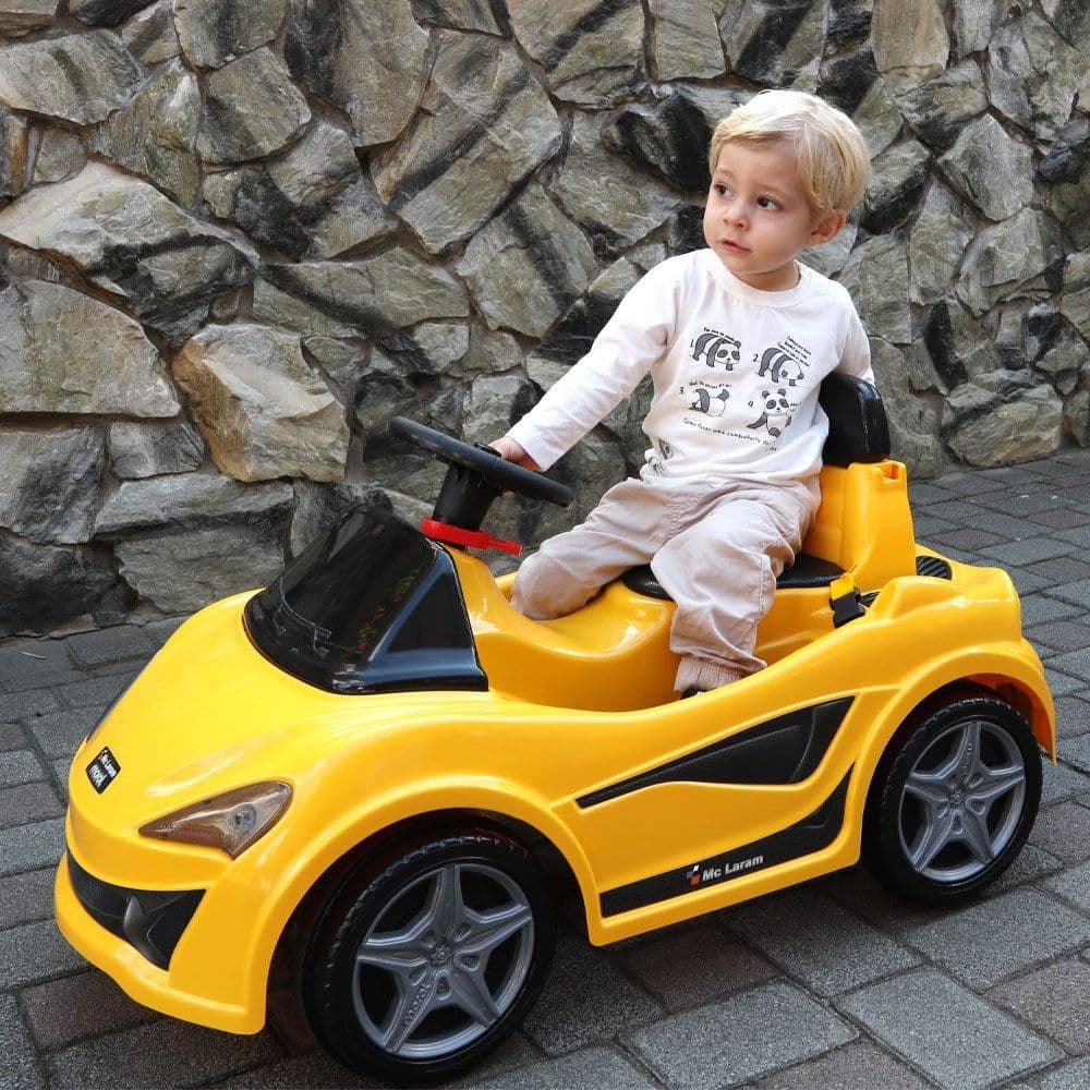 CARRINHO DE PASSEIO INFANTIL COM PEDAL EMPURRADOR MC LARAM LARANJA ROSA AMARELA QUADRICICLO BRINQUED