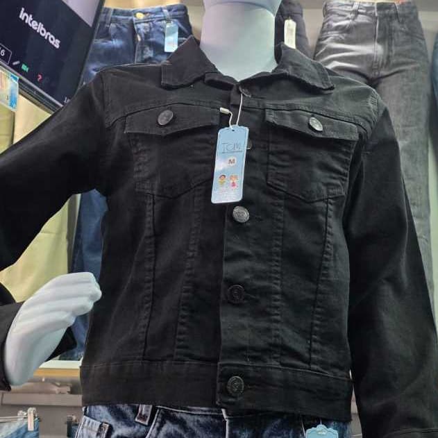 Romina denim - Jaqueta Feminina Jeans Preta – 100% Algodão ( P- M- G- GG )