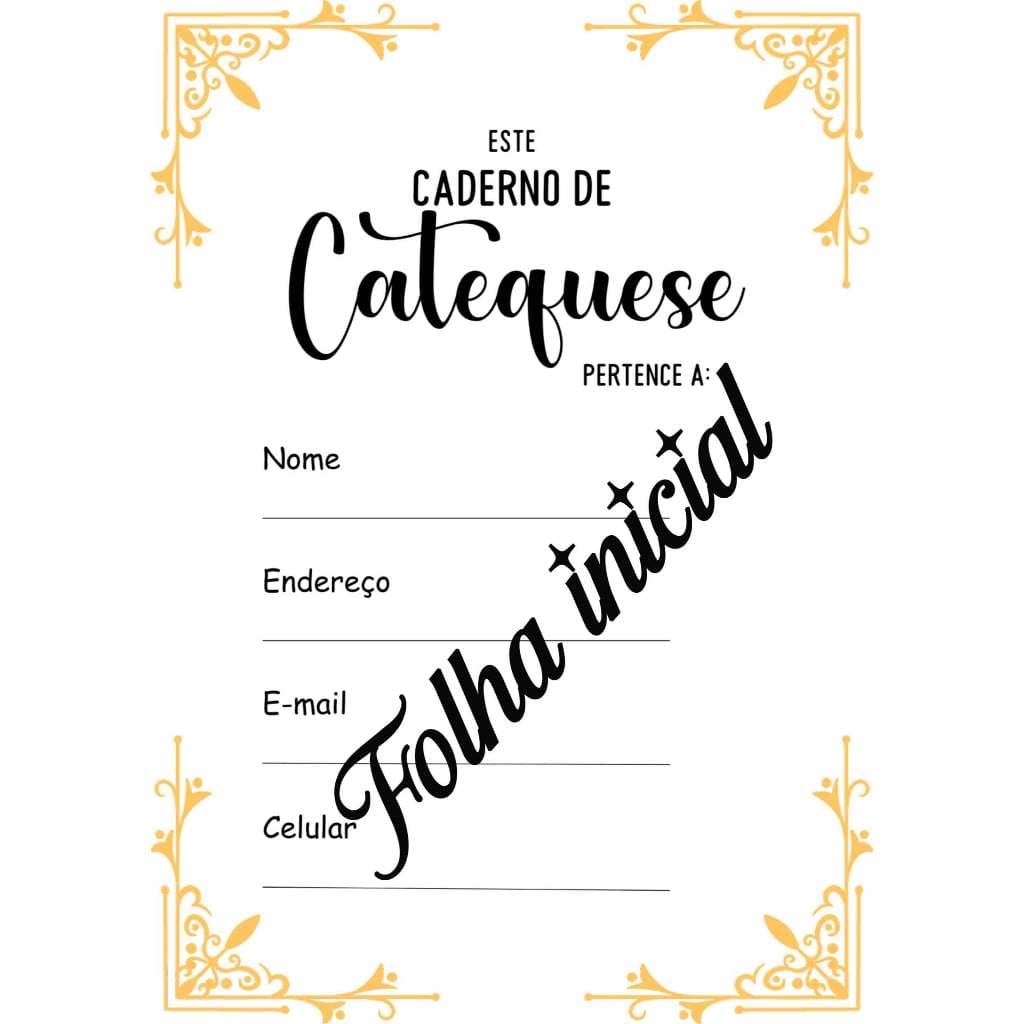 Caderno de Catequese Personalizado Católico Infantil A5 100 Folhas | Primeira Comunhão e Crisma