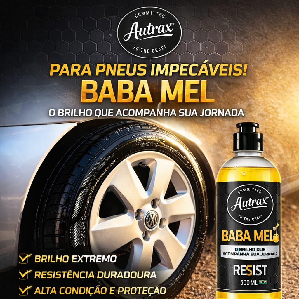 Pretinho para Pneu Concentrado Brilho Molhado Baba de Camelo Brilha Pneu Pretinho