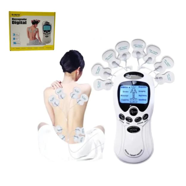 Aparelho De Fisioterapia Massageador Digital Portátil Choque Elétrico Acupuntura 15 Niveis De Intensidades - B-MAX