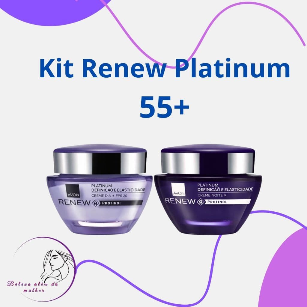 Kit Renew Creme Antissinais 55+ Dia FPS 20 + Noite 50g – Tratamento Intensivo 24h para Pele Madura