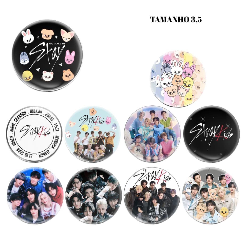 Kit 10 Botton Stay kids Broches Personalizados 3,5cm Personalizado