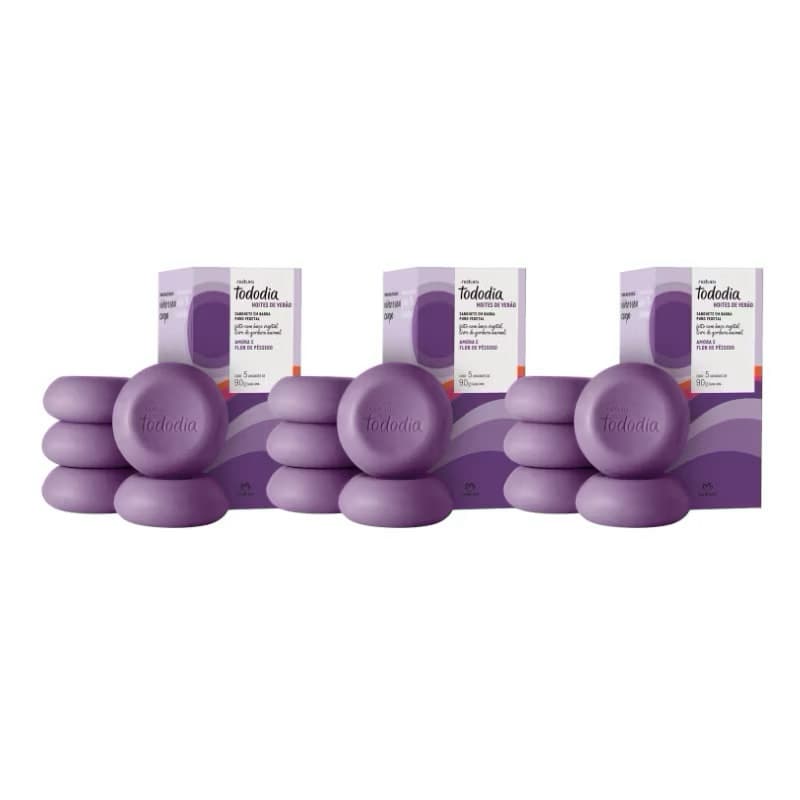 Sabonete Barra Natura Alecrim e Sálvia Romã e Flor de Amora Amora e Flor de Pêssego Algodão  90g