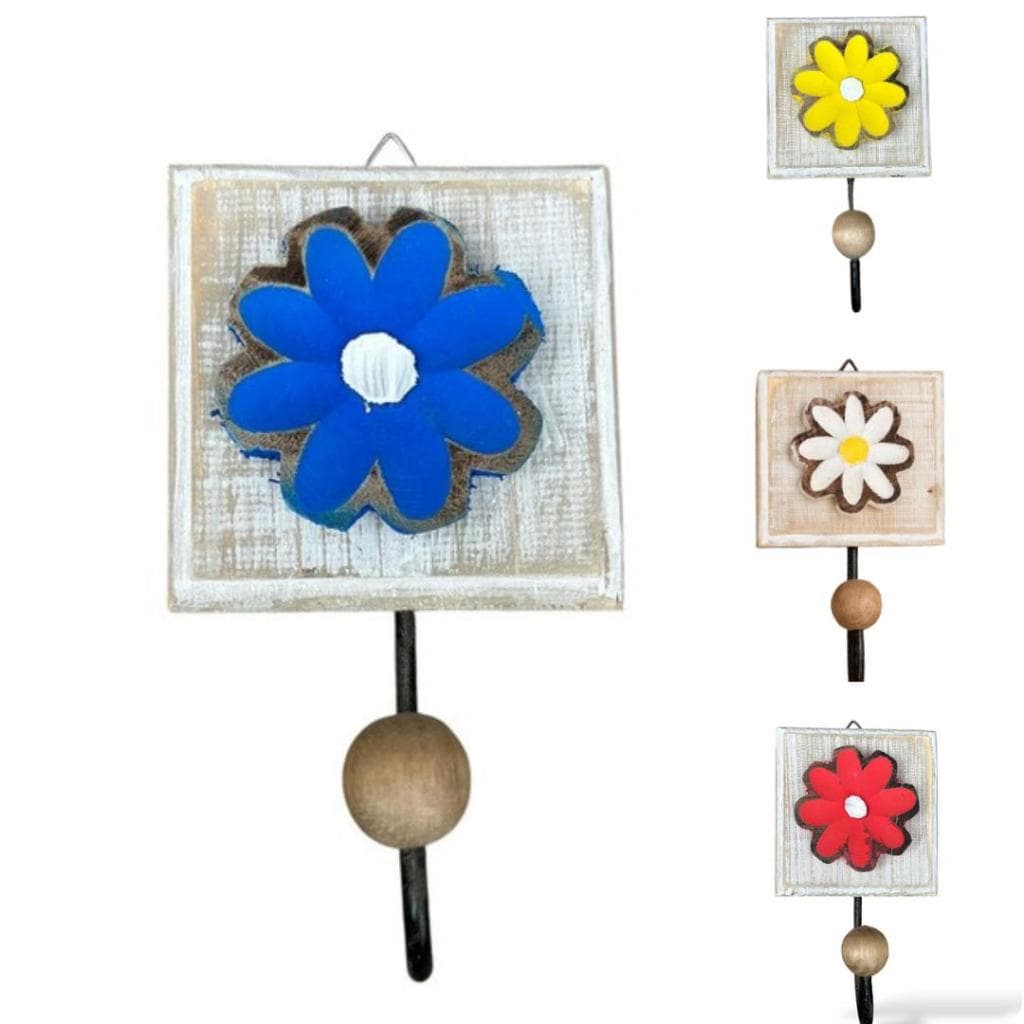 Cabideiro Organizador Ganchos Pendurador Cabide Chaves Roupas Flor Bolsas Chapéus Acessórios