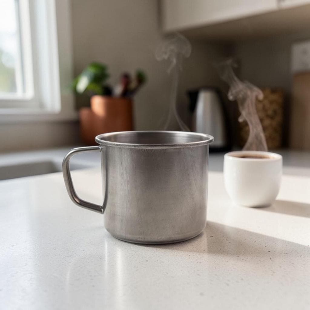 Caneca Inox 150ml Xícara Café Chá Inquebrável Casa Cozinha Envio Imediato