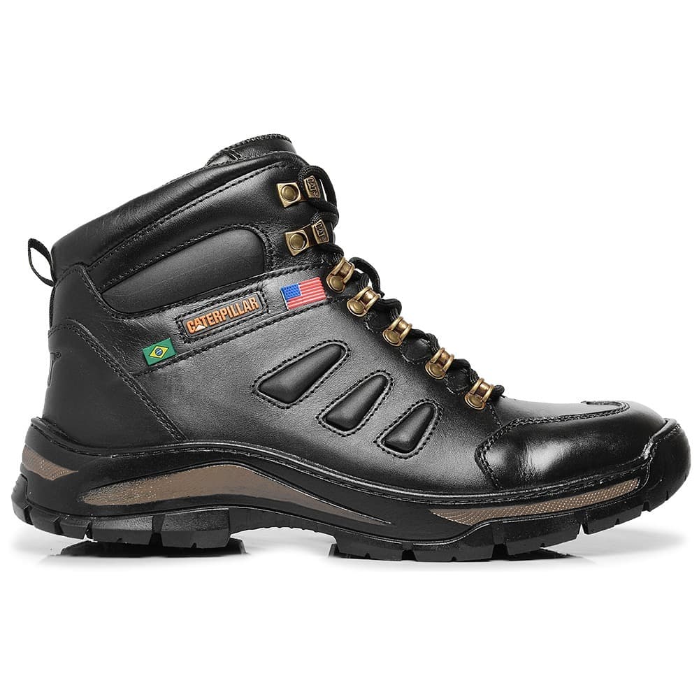 Botina Adventure Masculino CAT Em Couro Legítmo Lançamento Envio Rápido.