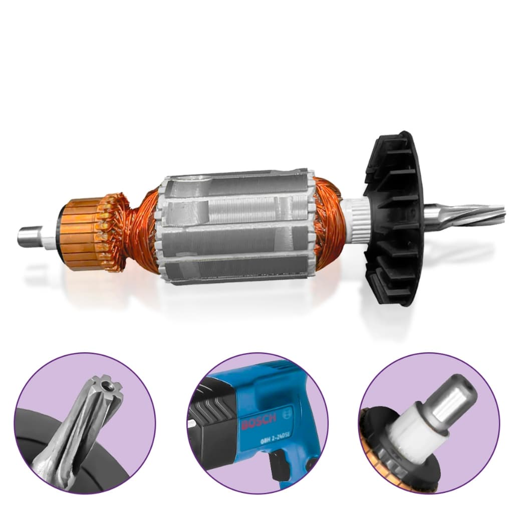 Induzido Rotor Compatível Martelete Perfurador Rompedor 11228 11226 GBH 2-24DSE 110/220V