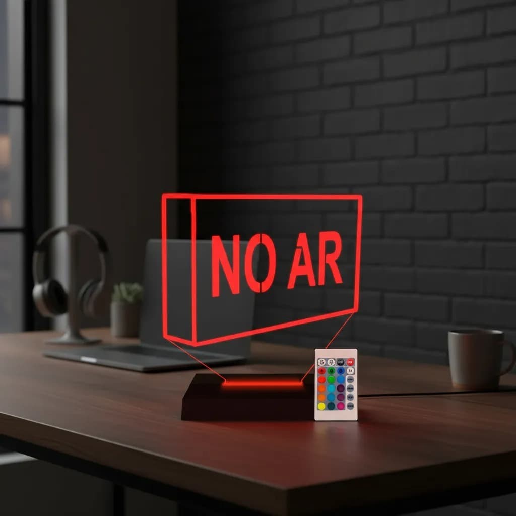 Luminária Led 3d | No Ar TV Placa | Abajur Presente Criativo Decoração
