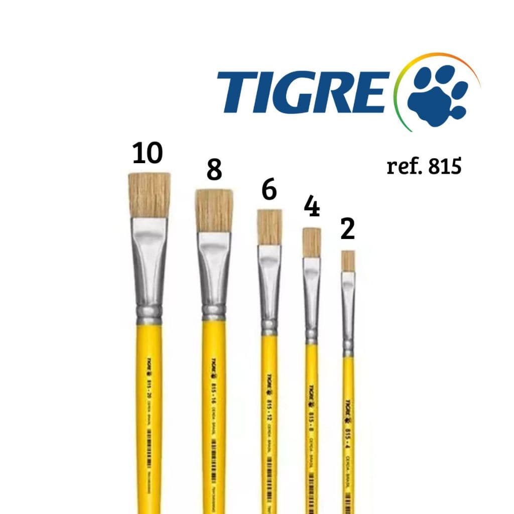 Kit Com 5 Pincéis Tigre 815 ( Linha Amarela )