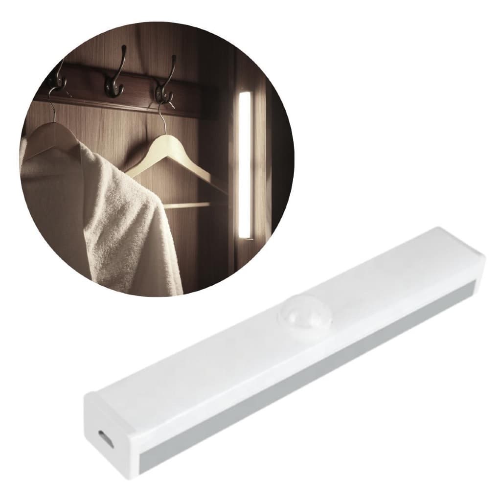Luminária Barra Led Sobrepor 30Cm Com Sensor De Presença Usb