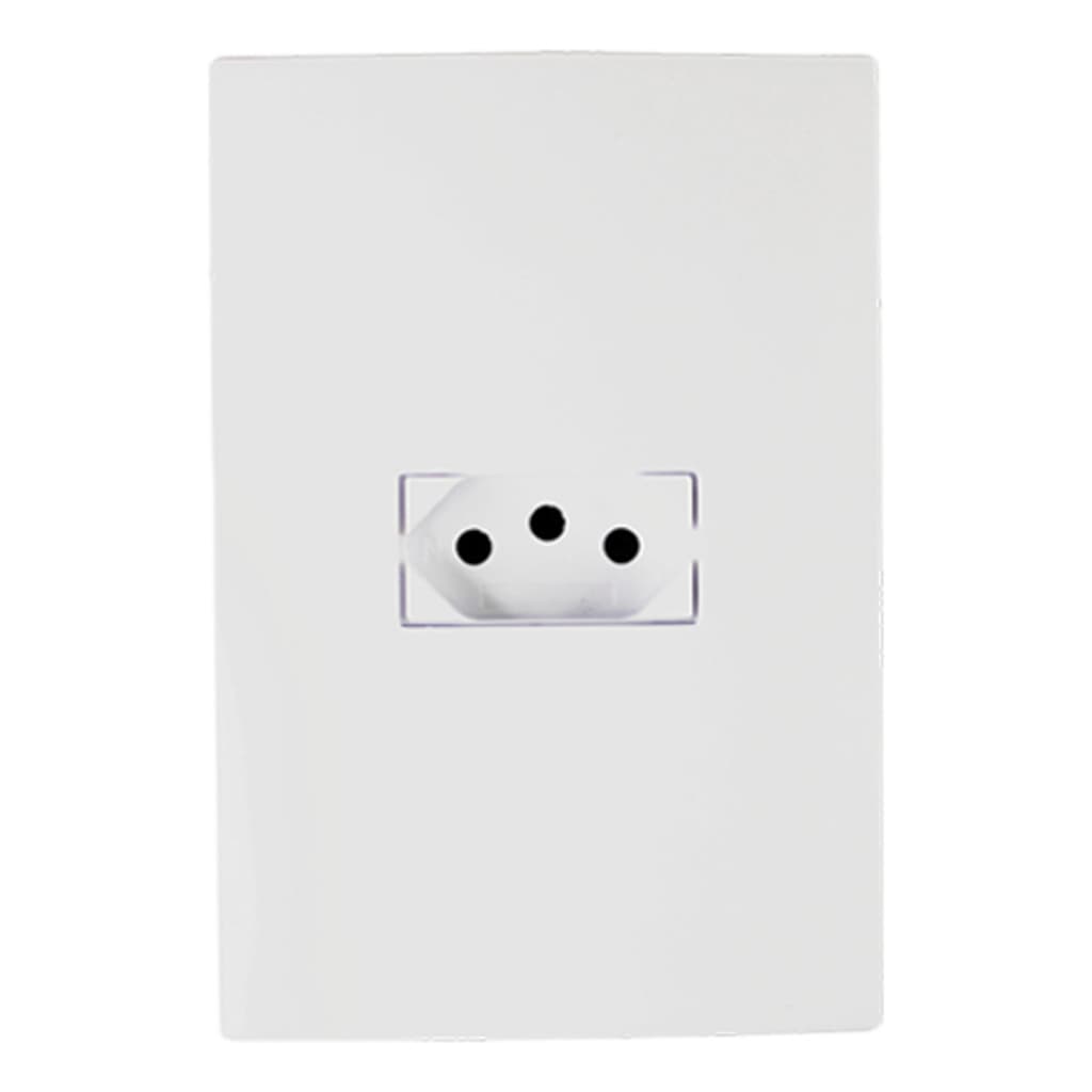 Conjunto Espelho 4x2 E 1 Tomada Bivolt 20a I9 Ilumi Branco