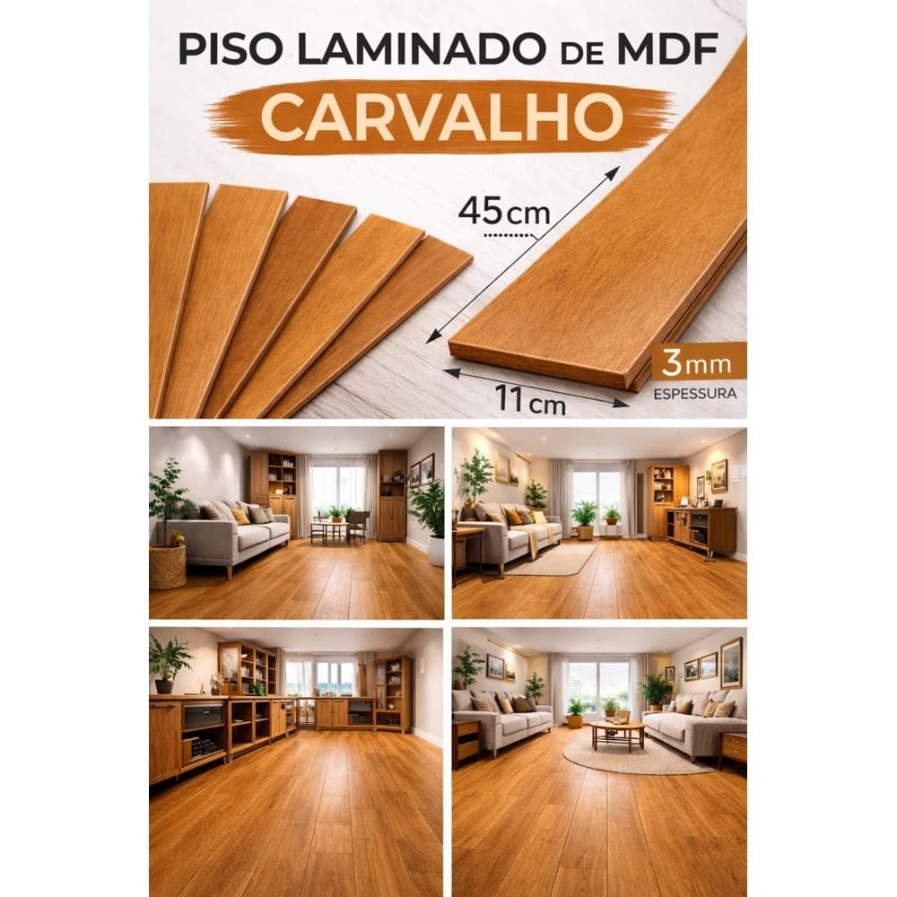 KITS KIT PISO MDF COLANTE REVESTIMENTO LAMINADO
