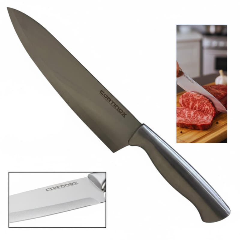 Faca Chef Profissional 33cm Lâmina Aço Inox Alta Durabilidade Corte Preciso