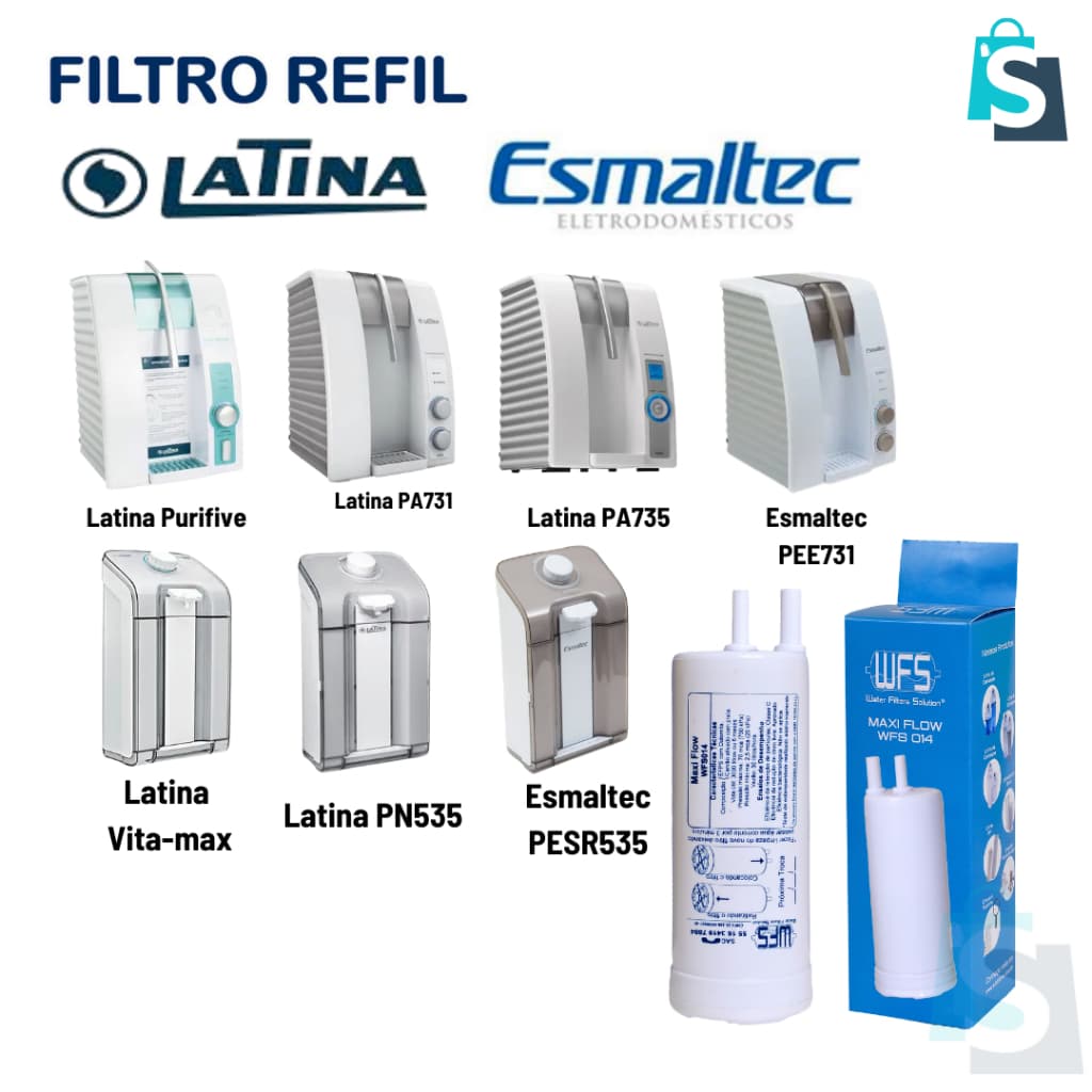 Refil Filtro com Dolomita para purificadores Latina- WFS014 MAXI FLOW