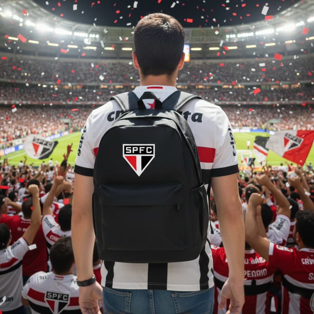 Mochila Do São Paulo Tricolor Academia Futebol Resistente Grande Escolar Faculdade Pronta Entrega
