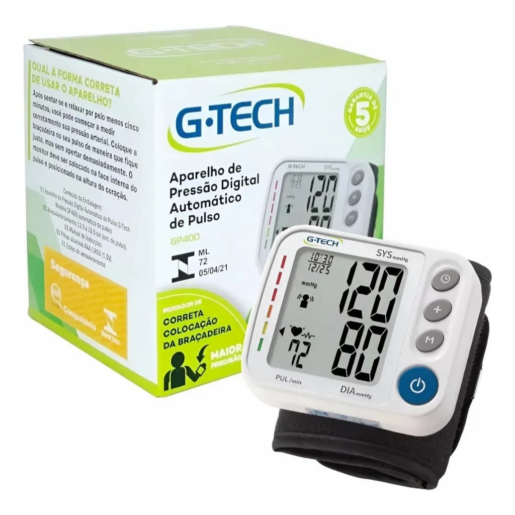 Aparelho de Pressão Digital de Pulso G-Tech GP400
