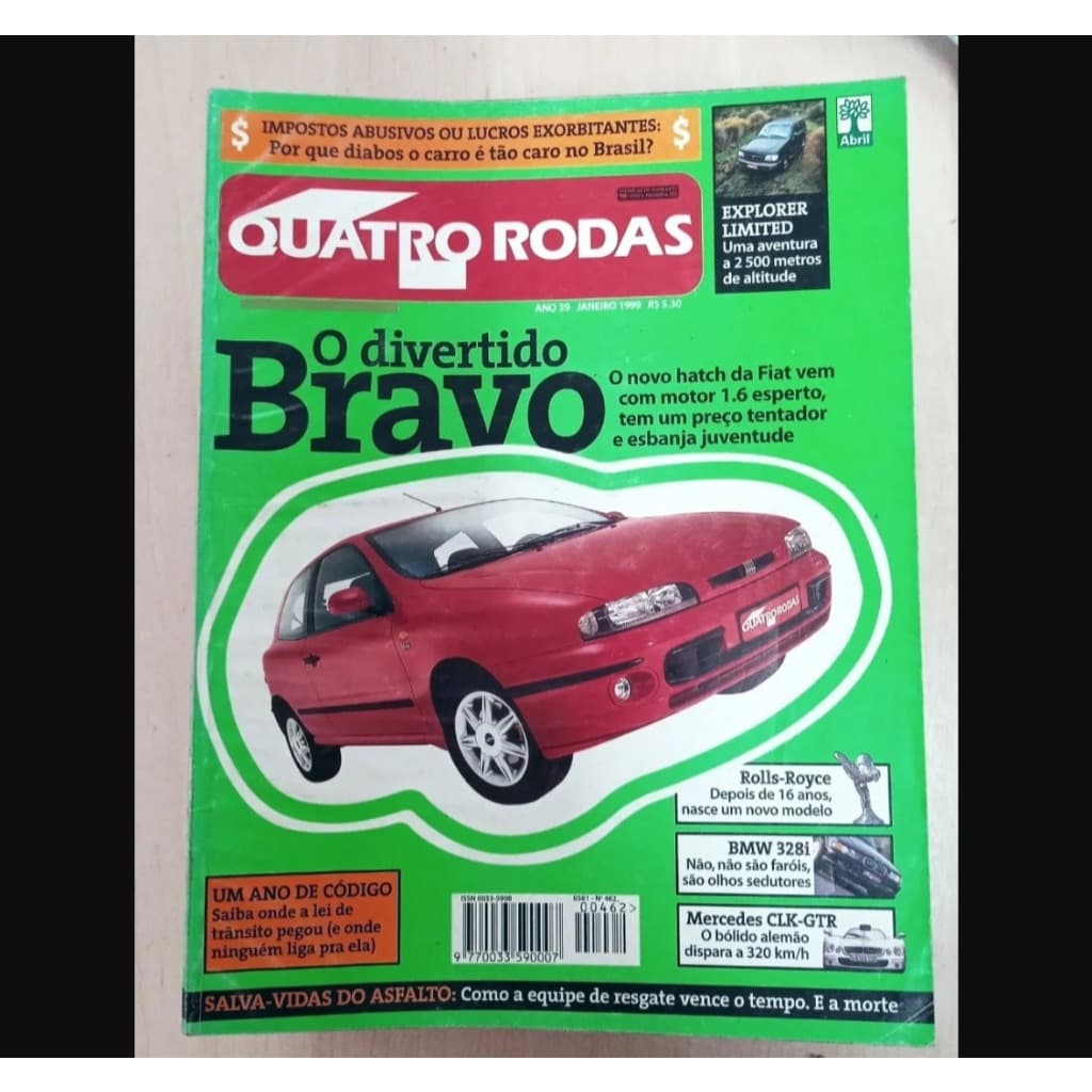 Revista Quatro Rodas 462 1999 Fiat Bravo Ford Explorer 328i Marea Turbo
