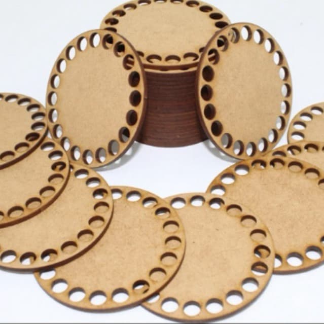 Kit de Bases de MDF para Cesto de Crochê 10cm