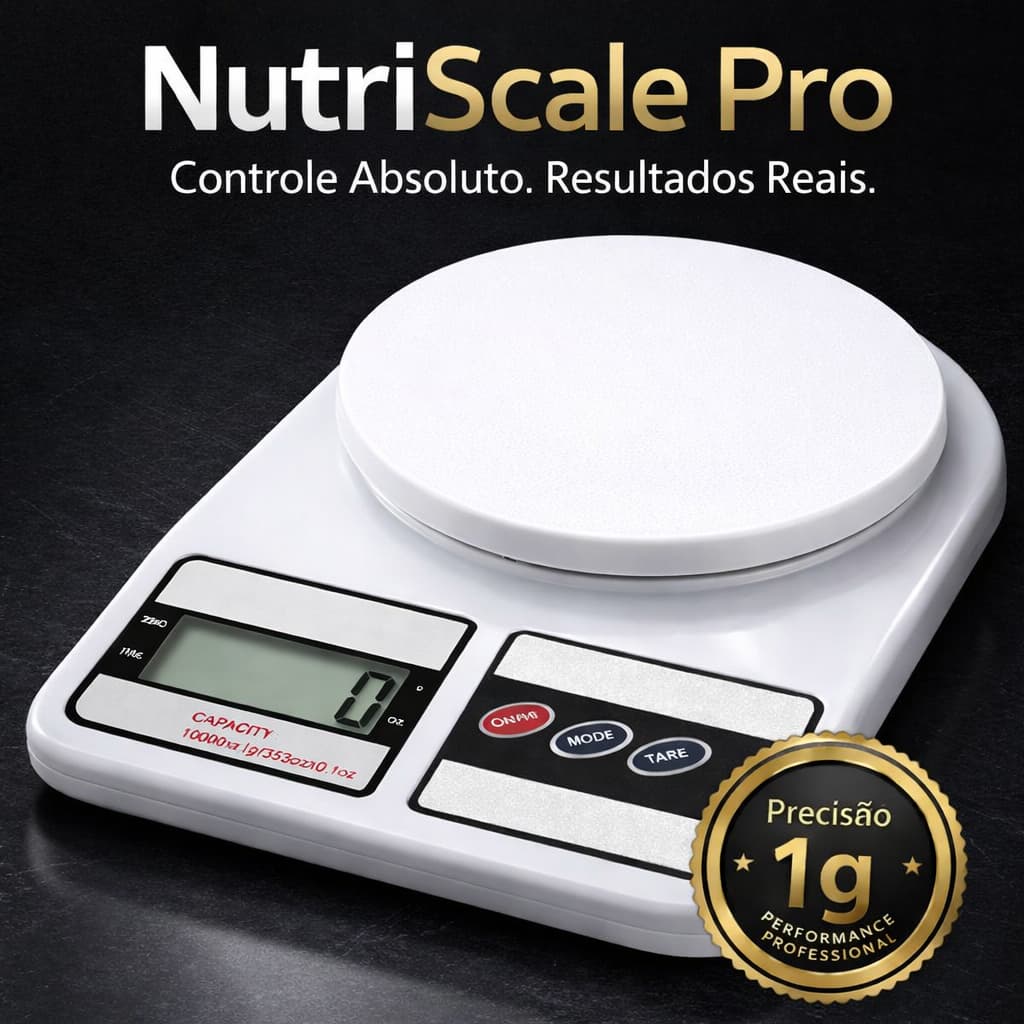 Balança Digital de Cozinha Pro Precisão Cozinha 10kg Nutrição E Dieta, Até 10 kg, Escala 1 grama