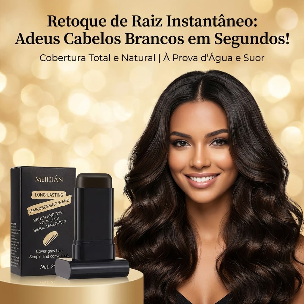 Aleyro Bastão Retoque de Raiz Instantâneo - Cobre Cabelos Brancos e Falhas - À Prova d'Água e Suor - Efeito Natural