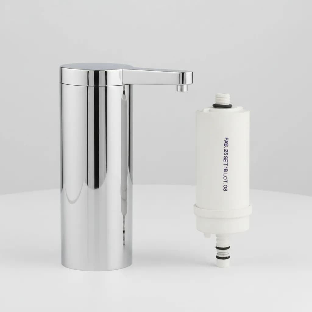 Copo Filtro para Torneira 4095 Slim ABS Cromado Com Refil Pró Saúde