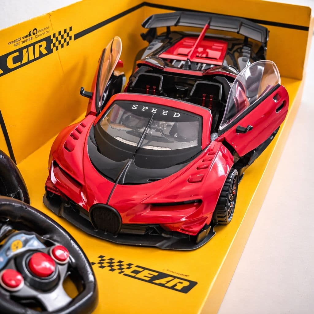 Carro de Controle Remoto Super Esportivo com Volante Direção Realista Recarregável USB – bugatti conversivel