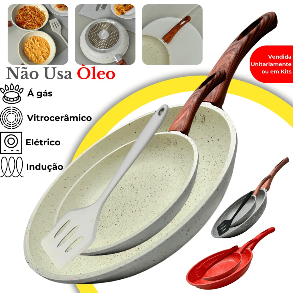 Frigideiras Ceramica Antiaderente Fogão Cooktop Indução Gás Elétrico Premium Profissional