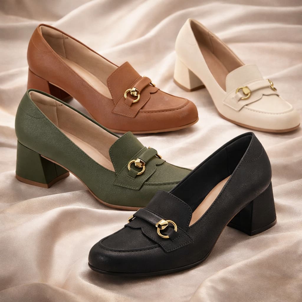 Sandália Feminina Casual Salto Médio Bloco Grosso Tamanco Modare Confortável Macio Elegante Original