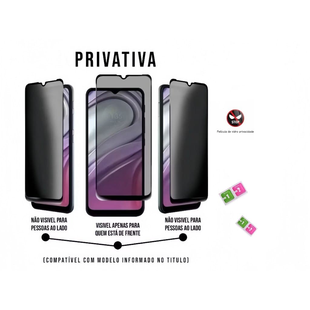 Película 3D privacidade para Motorola G06 Película vidro Celula