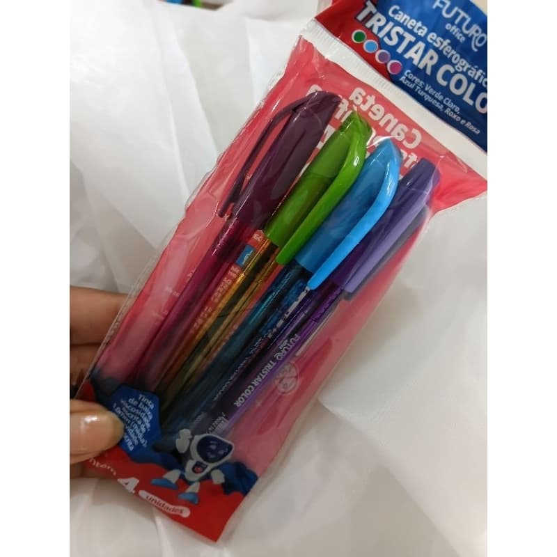 Caneta  esferográfica  Tristão color com 4 cores futuro