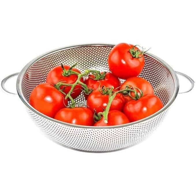 Escorredor De Macarrão Legumes Multiuso em Inox com Alça 22cm