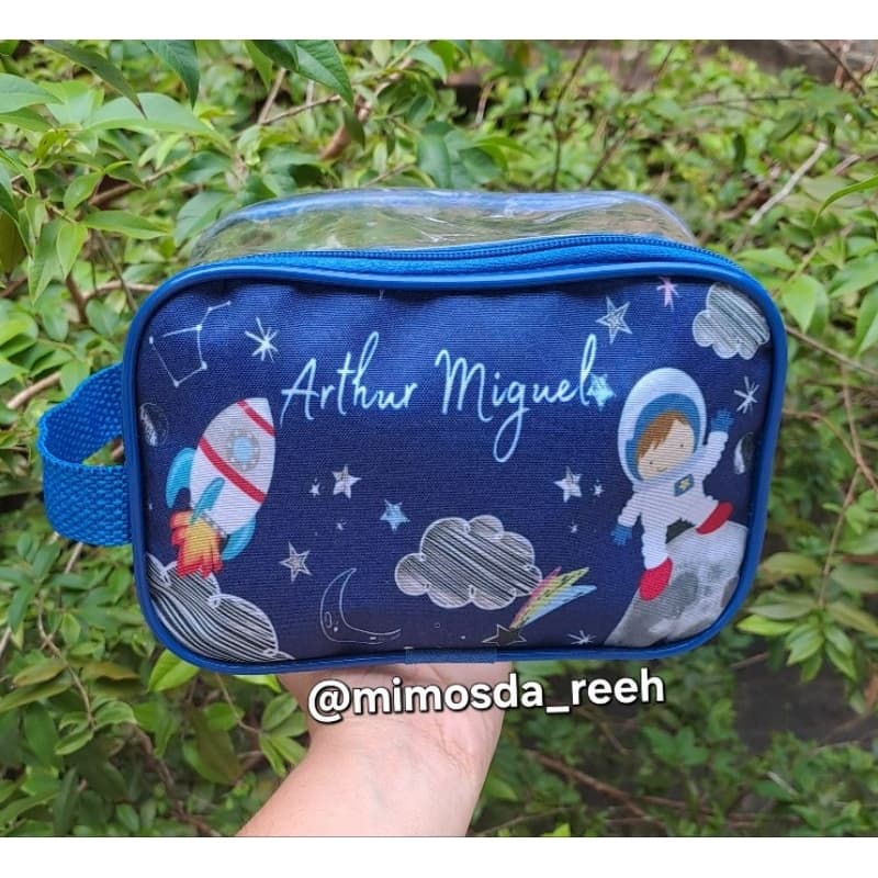 necessaire astronauta grande personalizada kit higiene
