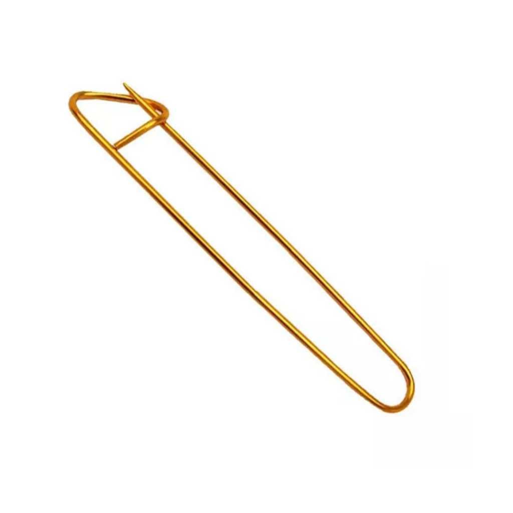 Alfinete para Tricô de Alumínio Dourado C/ 3 Unidades  12CM E 6,5CM